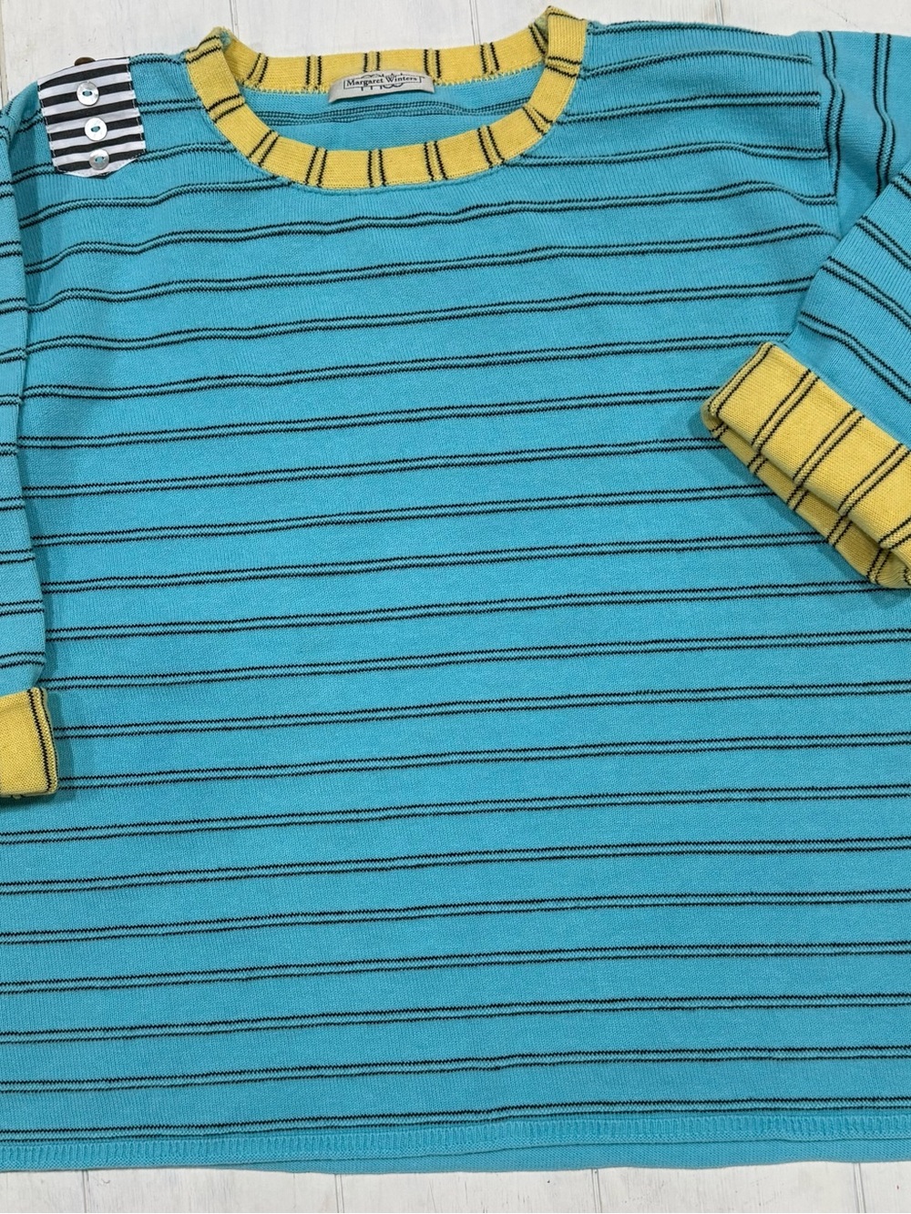 Margaret Winters VTG Made in USA Striped “Art to Wear” Lagenlook XL women’s top